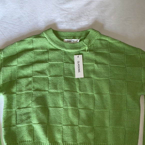 Checkered Knit Textured Sweater - Picture 2 of 4